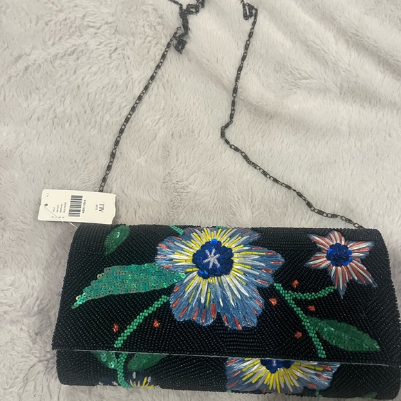 NWT Handmade Multi Beaded Floral Clutch by 
Anthropologie. - Picture 4 of 4